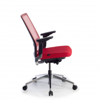 chaise de bureau rouge sans appui tete maille accoudoirs reglables 3d soutien lombaire 11