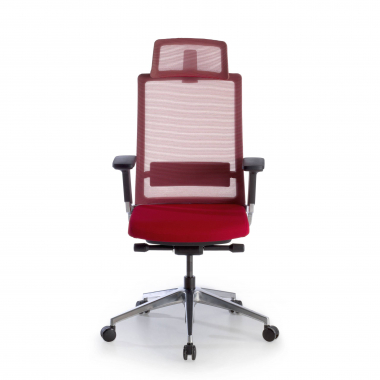 chaise de bureau rouge avec appui tete maille accoudoirs reglables 3d soutien lombaire appui tete 4