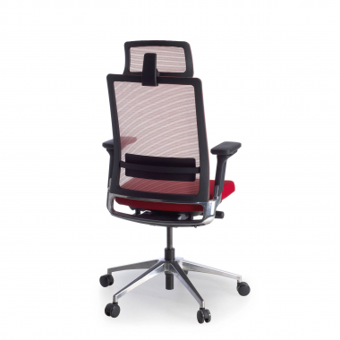 chaise de bureau rouge avec appui tete maille accoudoirs reglables 3d soutien lombaire appui tete 8