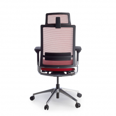 chaise de bureau rouge avec appui tete maille accoudoirs reglables 3d soutien lombaire appui tete 7