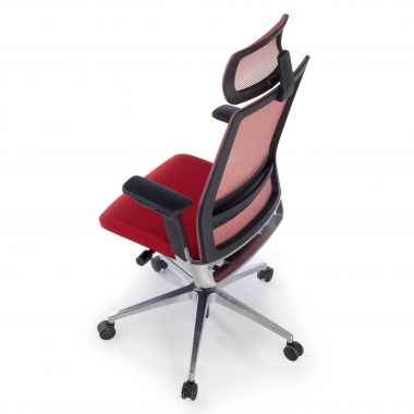 chaise de bureau rouge avec appui tete maille accoudoirs reglables 3d soutien lombaire appui tete 9
