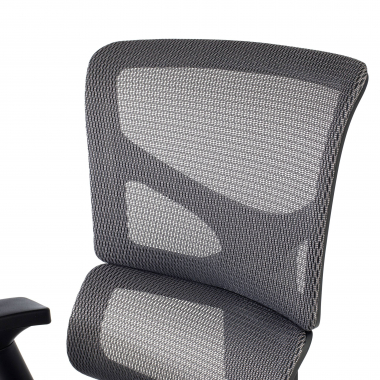 chaise ergonomique gris next2 sans appui tete maille accoudoirs reglables 4d double soutien lombaire 6