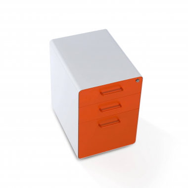 caisson de bureau blanc orange zole 9