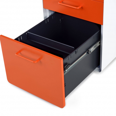 caisson de bureau blanc orange zole 6