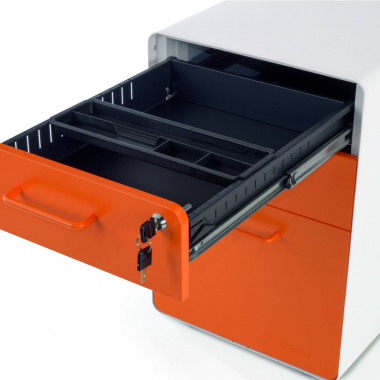 caisson de bureau blanc orange zole 8
