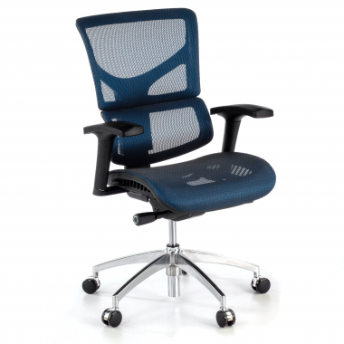 chaise ergonomique bleu next1 sans repose tete maille accoudoirs reglables 4d double soutien lombaire 1