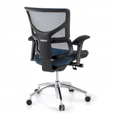 chaise ergonomique bleu next1 sans repose tete maille accoudoirs reglables 4d double soutien lombaire 7