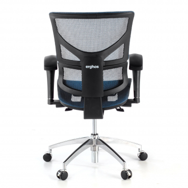 chaise ergonomique bleu next1 sans repose tete maille accoudoirs reglables 4d double soutien lombaire 6