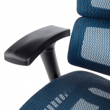 chaise ergonomique bleu next1 sans repose tete maille accoudoirs reglables 4d double soutien lombaire 5