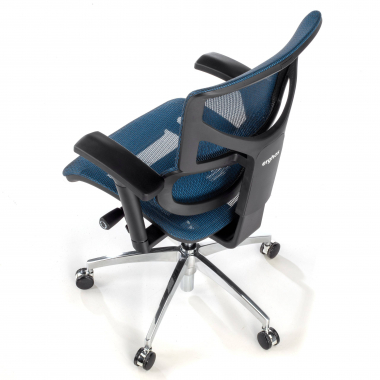 chaise ergonomique bleu next1 sans repose tete maille accoudoirs reglables 4d double soutien lombaire 9
