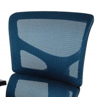 chaise ergonomique bleu next1 sans repose tete maille accoudoirs reglables 4d double soutien lombaire 8