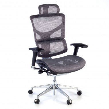 chaise ergonomique gris next2 avec appui tete maille accoudoirs reglables 4d soutien lombaire appui tete 1