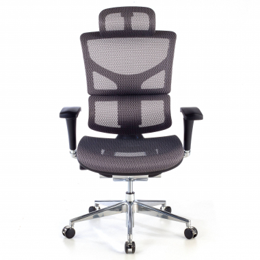 chaise ergonomique gris next2 avec appui tete maille accoudoirs reglables 4d soutien lombaire appui tete 4