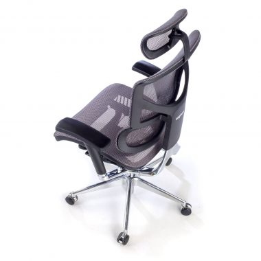 chaise ergonomique gris next2 avec appui tete maille accoudoirs reglables 4d soutien lombaire appui tete 9