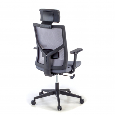 chaise de bureau gris structure noire maille accoudoirs reglables 1d soutien lombaire appui tete 7