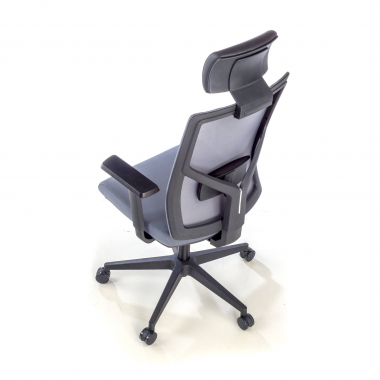 chaise de bureau gris structure noire maille accoudoirs reglables 1d soutien lombaire appui tete 9