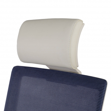 chaise de bureau blanc gris structure blanche appui tete maille accoudoirs reglables 1d soutien lombaire appui tete 9