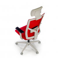 Chaise Ordinateur Ergonomique Verdi white, avec appui-tête accoudoirs ajustables