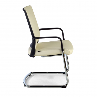 chaise de conference blanc similicuir simil cuir accoudoirs fixes 4