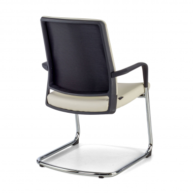 chaise de conference blanc similicuir simil cuir accoudoirs fixes 6
