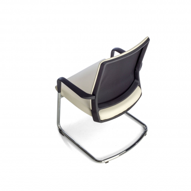chaise de conference blanc similicuir simil cuir accoudoirs fixes 8