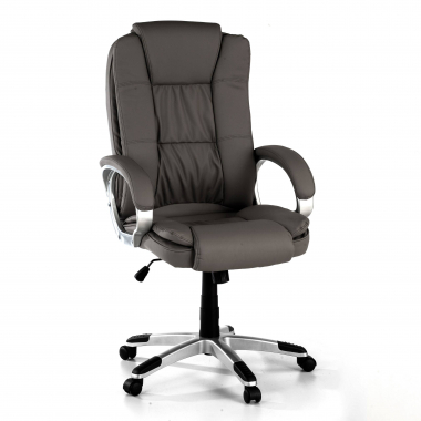 fauteuil de bureau gris baviere simil cuir accoudoirs rembourres 1