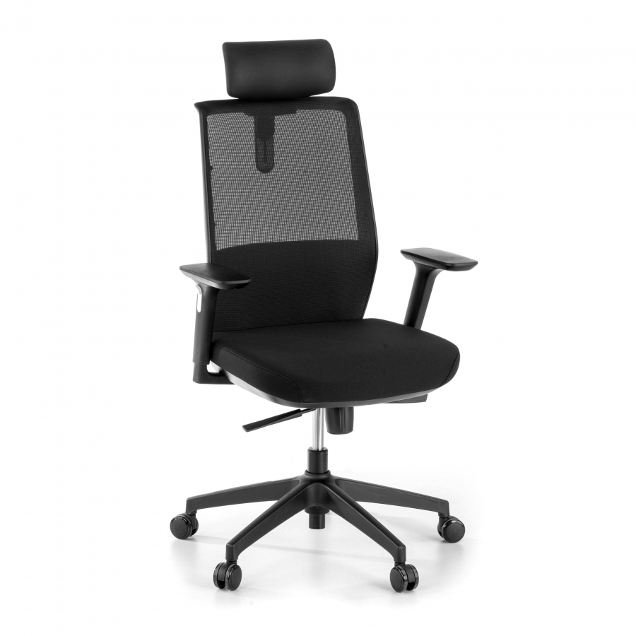 Chaise de bureau Five avec appui-tête, utilisation de 8 heures