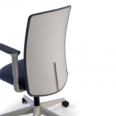 chaise pivotante blanc gris structure blanche tissu accoudoirs reglables 1d 5