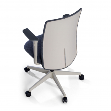 chaise pivotante blanc gris structure blanche tissu accoudoirs reglables 1d 8