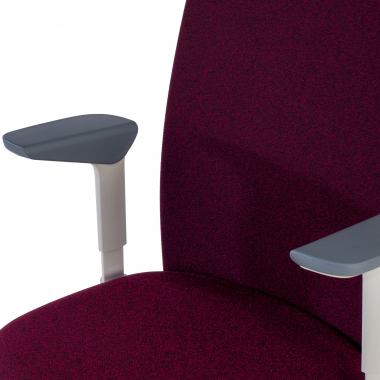 chaise pivotante blanc rouge structure blanche tissu accoudoirs reglables 1d 8