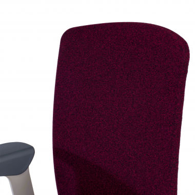 chaise pivotante blanc rouge structure blanche tissu accoudoirs reglables 1d 10