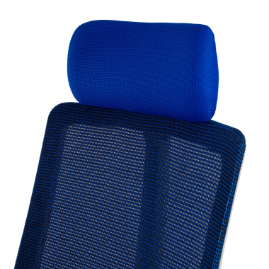 chaise de bureau pas cher blanc bleu structure blanche maille accoudoirs reglables 4d soutien lombaire appui tete 12