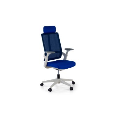chaise de bureau pas cher blanc bleu structure blanche maille accoudoirs reglables 4d soutien lombaire appui tete 13