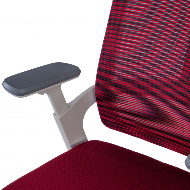 chaise de bureau pas cher blanc rouge structure blanche maille accoudoirs reglables 4d soutien lombaire appui tete 10
