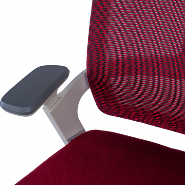 chaise de bureau pas cher blanc rouge structure blanche maille accoudoirs reglables 4d soutien lombaire appui tete 11