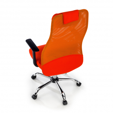 chaise de bureau orange sigma maille accoudoirs fixes appui tete 8