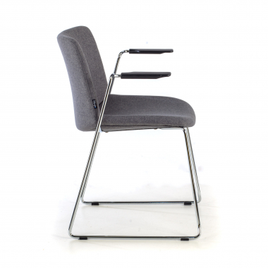 chaise de conference noir avec des bras tissu accoudoirs fixes 4