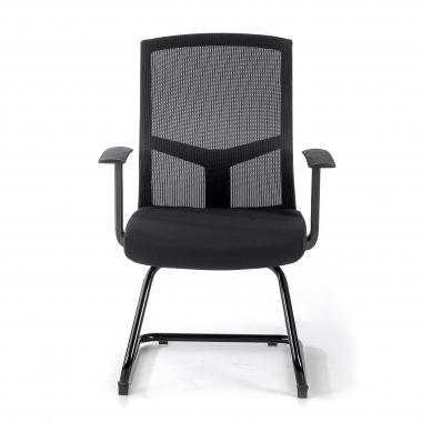 chaise de conference noir chaise confidente maille accoudoirs fixes 3