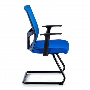 chaise de conference bleu chaise confidente maille accoudoirs fixes 4