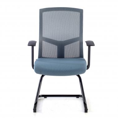 chaise de conference gris chaise confidente maille accoudoirs fixes 3