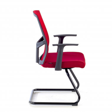 chaise de conference rouge chaise confidente maille accoudoirs fixes 4