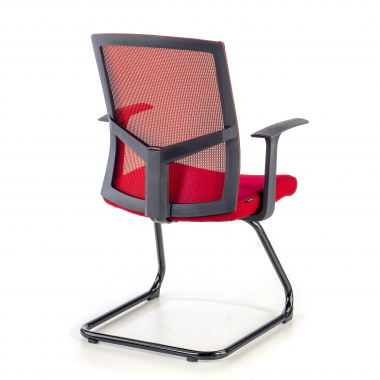 chaise de conference rouge chaise confidente maille accoudoirs fixes 5