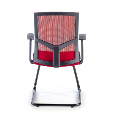 chaise de conference rouge chaise confidente maille accoudoirs fixes 7