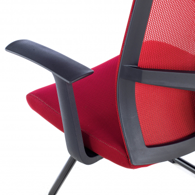 chaise de conference rouge chaise confidente maille accoudoirs fixes 6