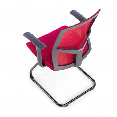 chaise de conference rouge chaise confidente maille accoudoirs fixes 9