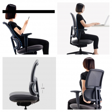 chaise ergonomique noir bjorg maille accoudoirs reglables 3d soutien lombaire appui tete 9