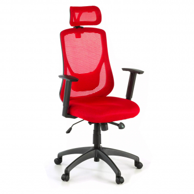 chaise de bureau rouge lake maille accoudoirs reglables 1d soutien lombaire appui tete 1