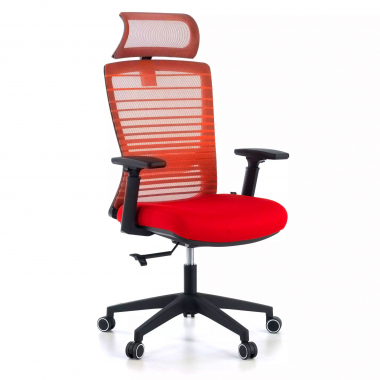 chaise de bureau rouge tesla maille accoudoirs reglables 3d soutien lombaire appui tete 1