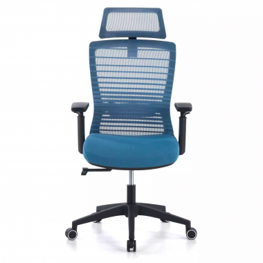 chaise de bureau bleu tesla maille accoudoirs reglables 3d soutien lombaire appui tete 4