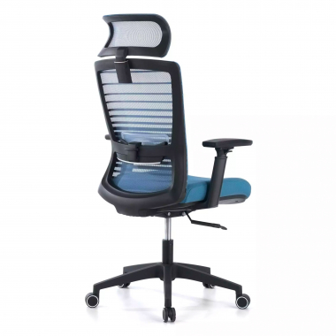 chaise de bureau bleu tesla maille accoudoirs reglables 3d soutien lombaire appui tete 7